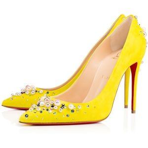 Christian Louboutin “candidate” jeweled suede pump